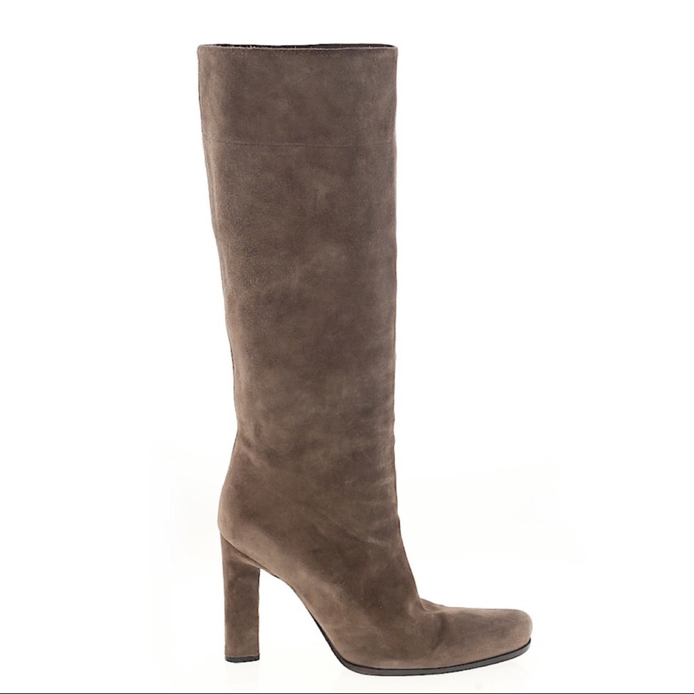 Prada Grey Suede Knee High Boot Sz 38.5